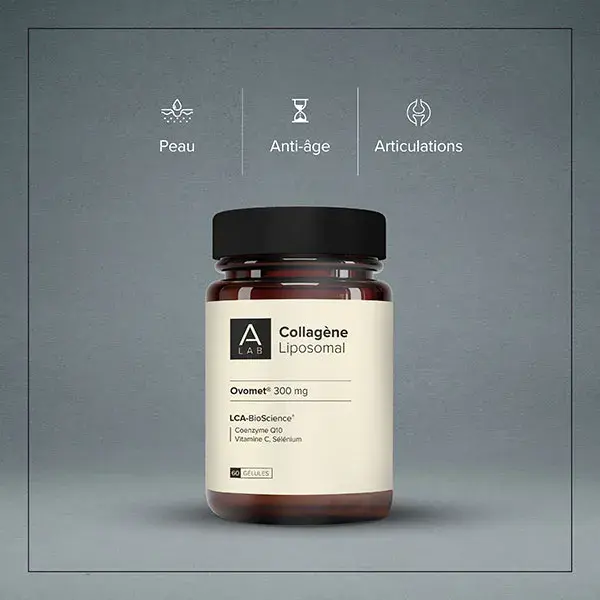 A-Lab Colágeno Lipossomal 300 mg - Antienvelhecimento, Hidratação, Articulações - 60 cápsulas
