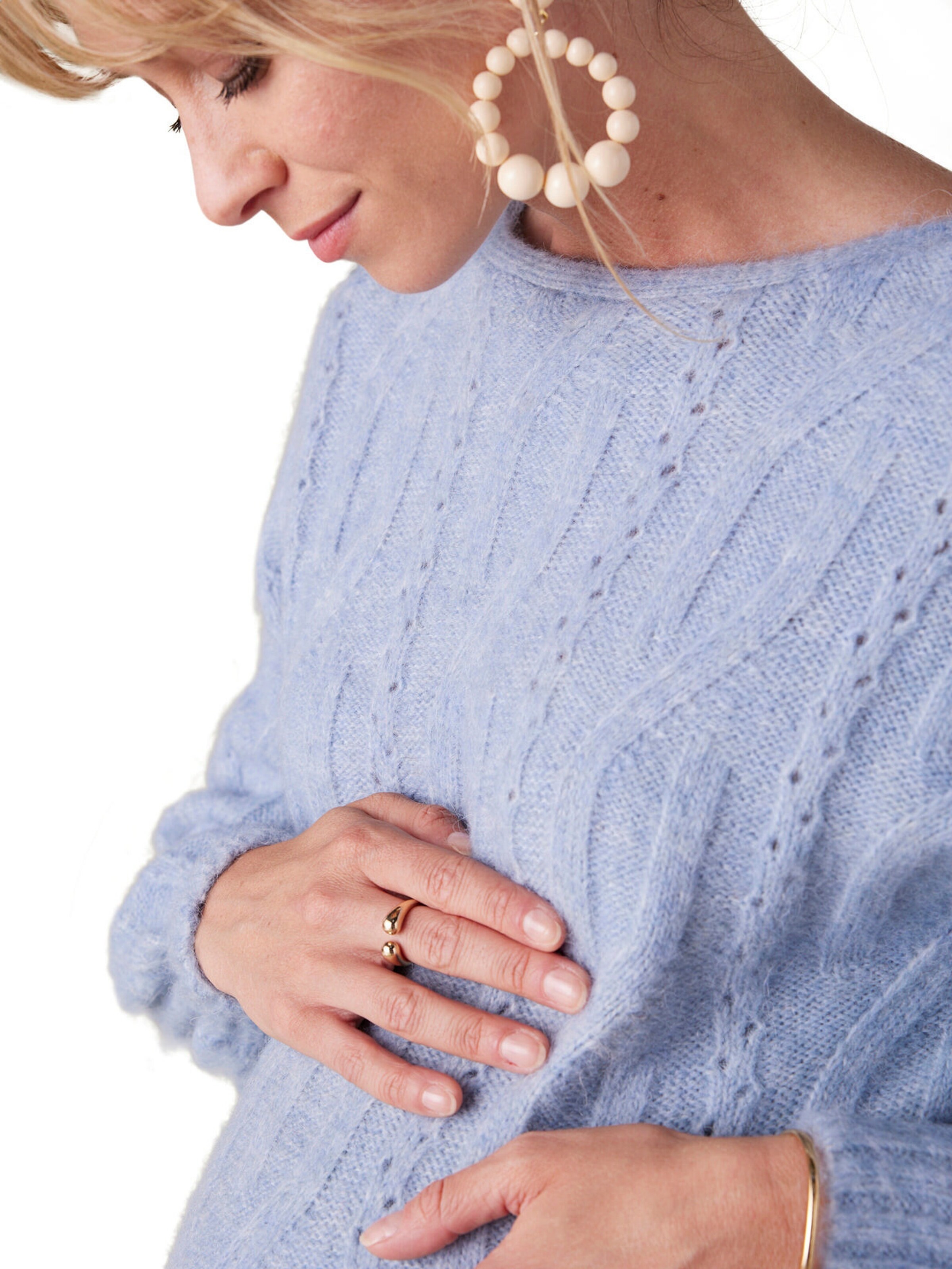 Envie de Fraise Wende-Pullover mit Alpaka für Schwangerschaft und Stillzeit eisblau