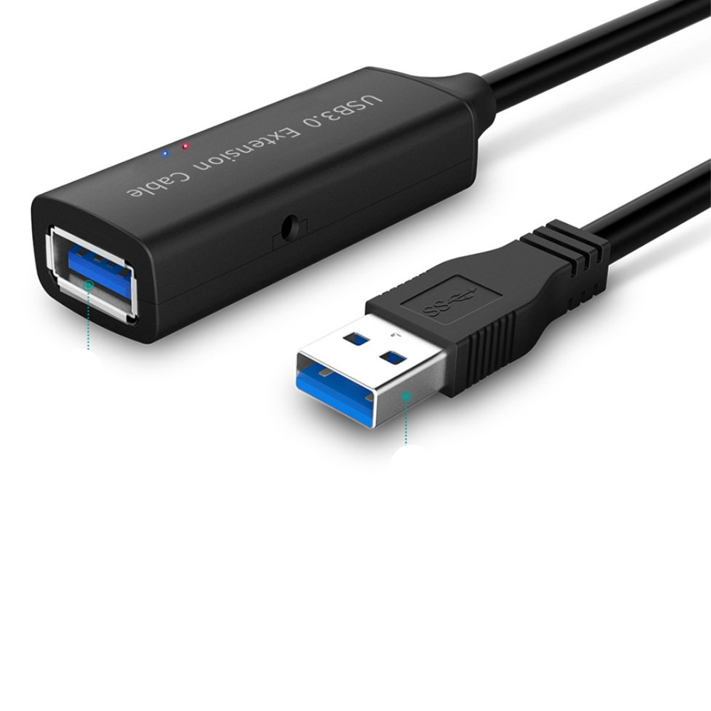 (10m) USB A auf USB 3.0 A-Buchse Aktives Verlängerungskabel Adapter Kabel mit 5 Gbit/s (Signalverstärkung) - Schwarz