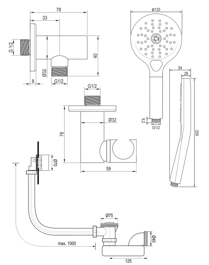 Brauer Copper Edition inbouw badkraan met badvulcombinatie en 3 standen handdouche geborsteld koper PVD
