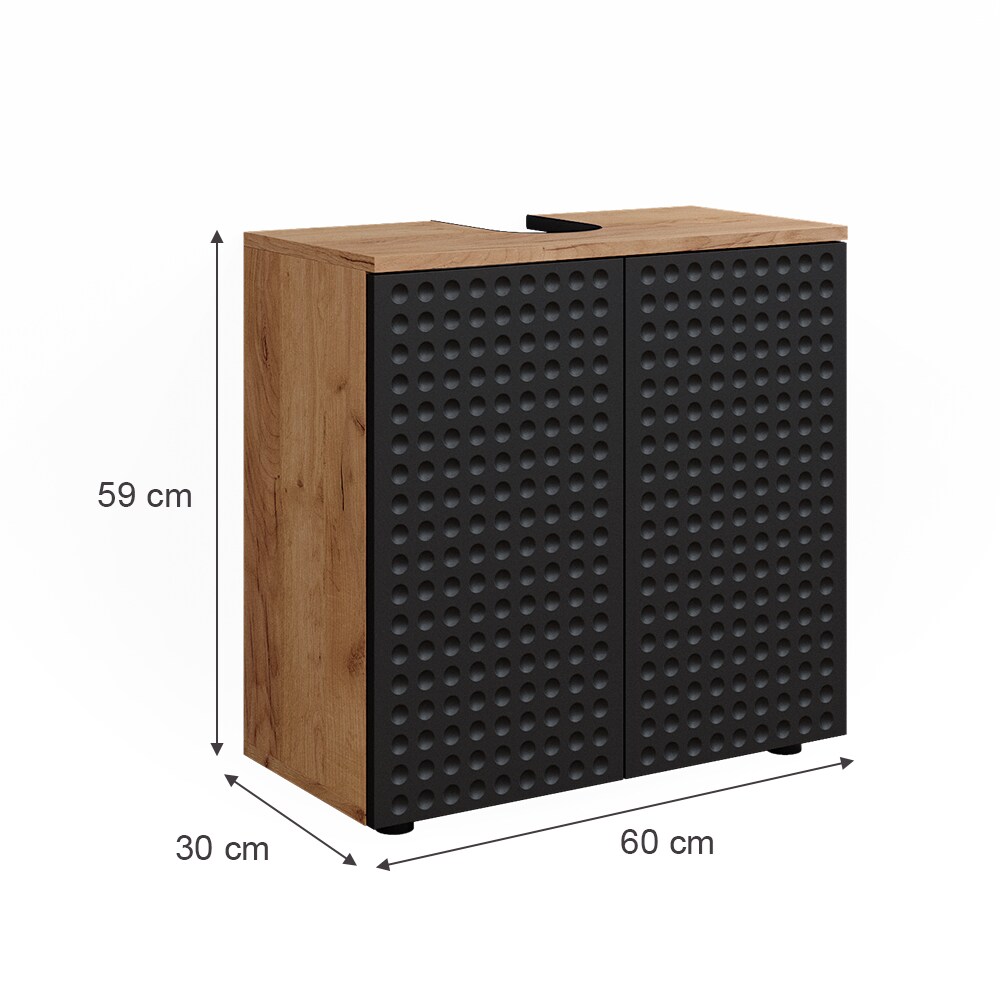 Vicco Waschbeckenunterschrank Irma Eiche Anthrazit 60 x 59 cm Badezimmer