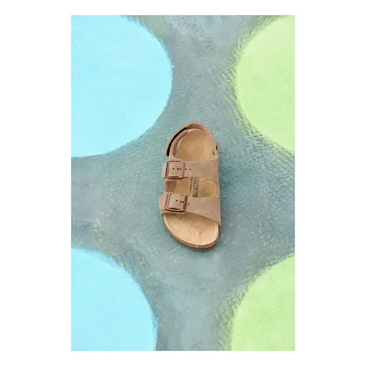 BIRKENSTOCK Sandales Milano HL Scratchs Cuir Suede | Taupe