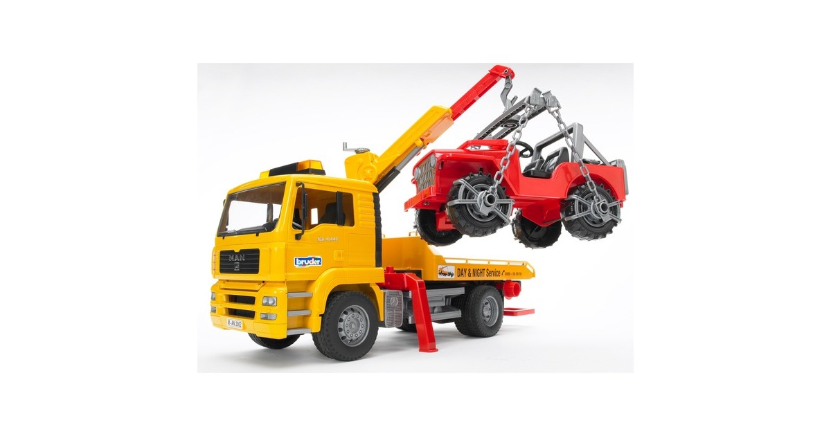 bruderMAN TGA Takelwagen met Jeep Modelvoertuig  (02750)