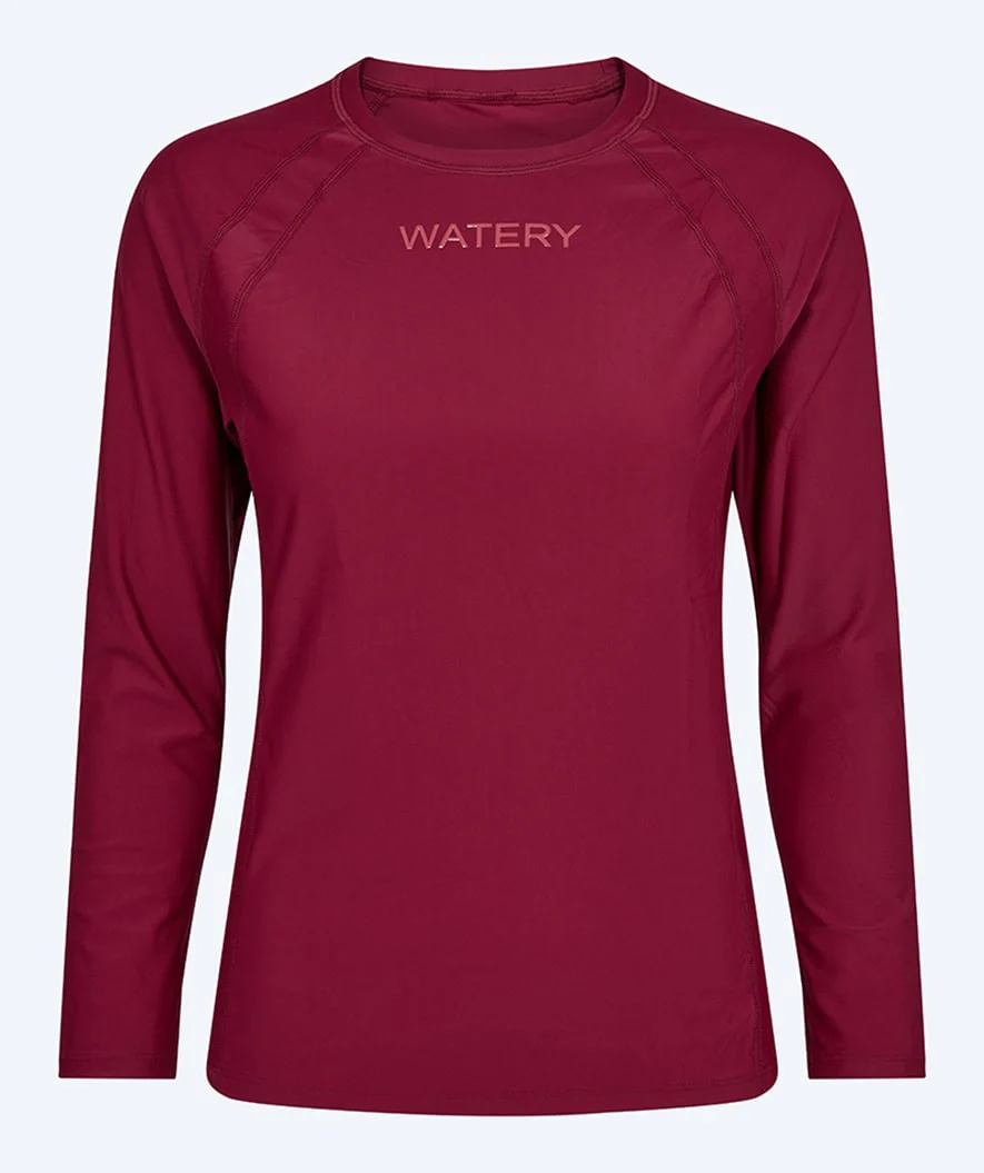 Watery UV-trøje til kvinder - Remington Langærmet Rashguard - Mørkerød