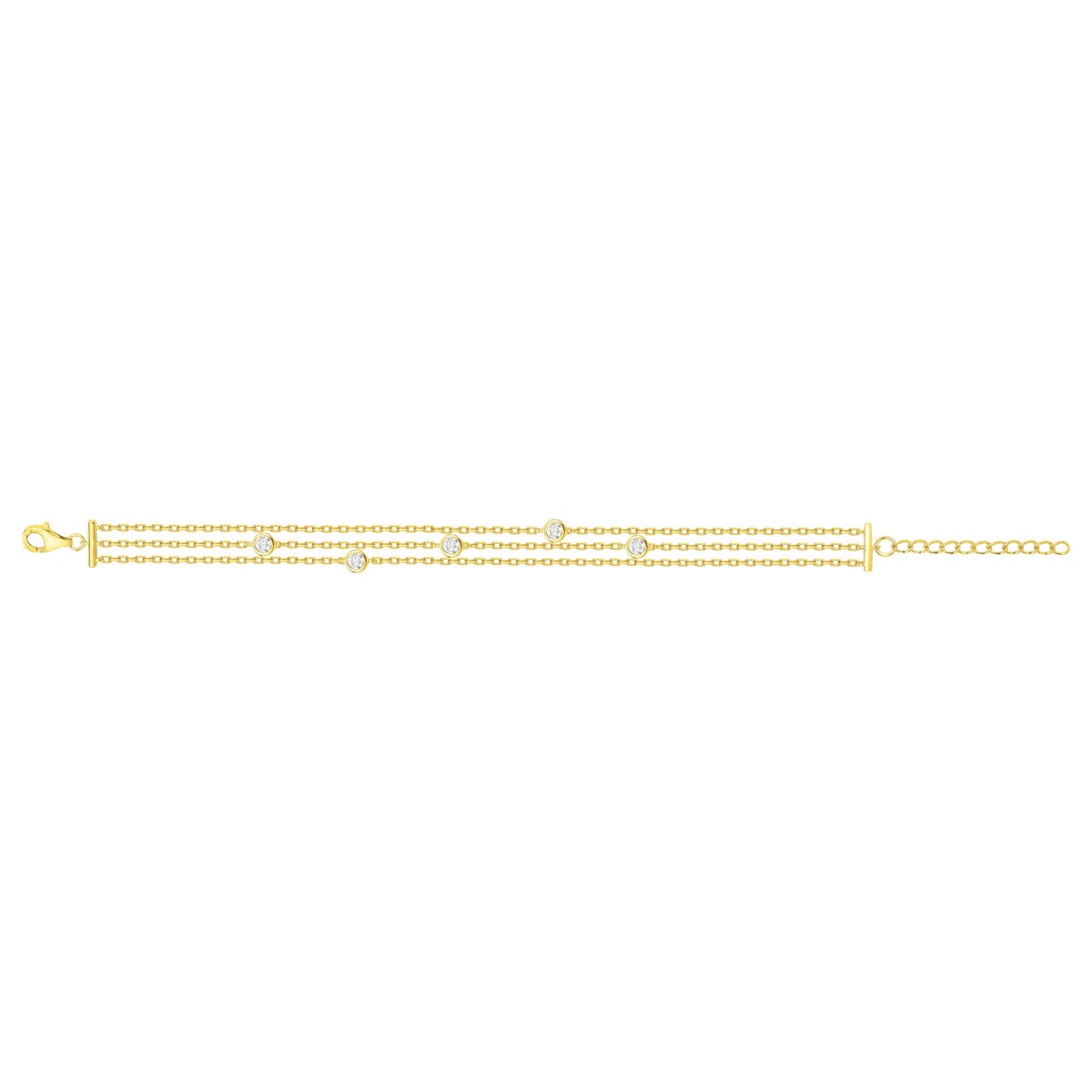 Bracelet en Plaqué Or avec  blanc