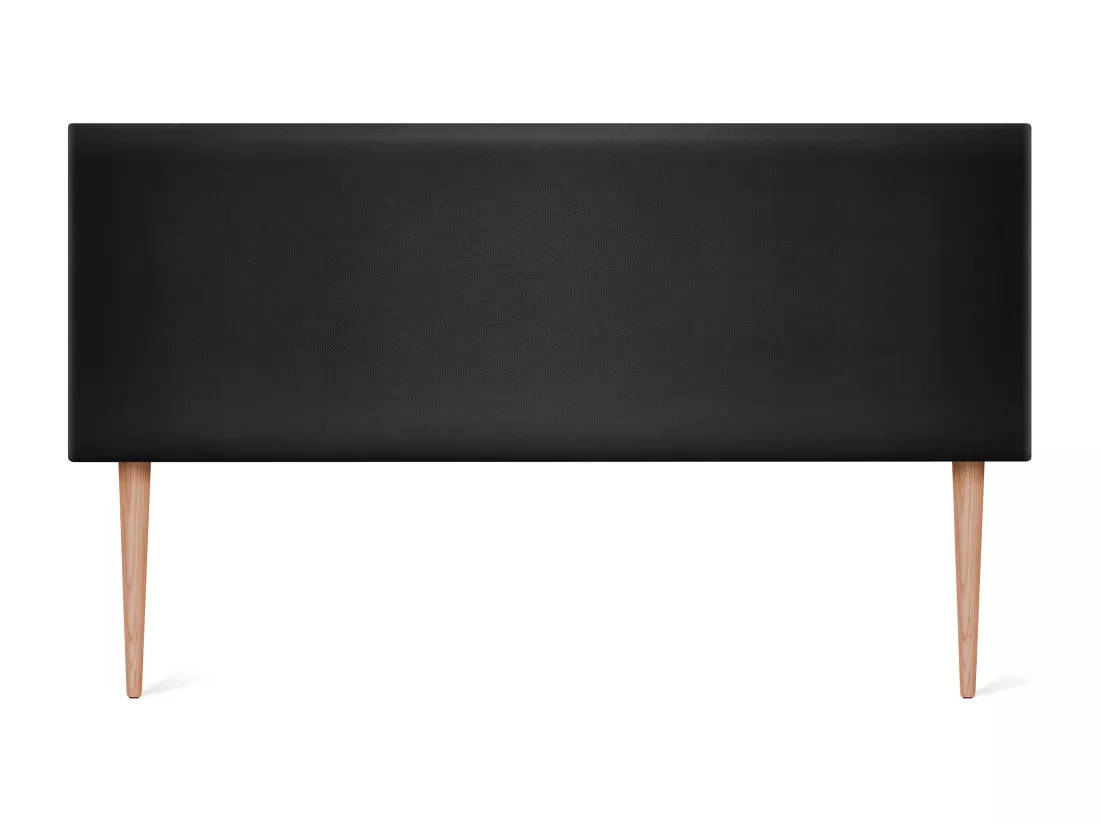 DHOME Tête de lit simili cuir lisse 160x105cm avec pieds Lits 150/160 - Noir