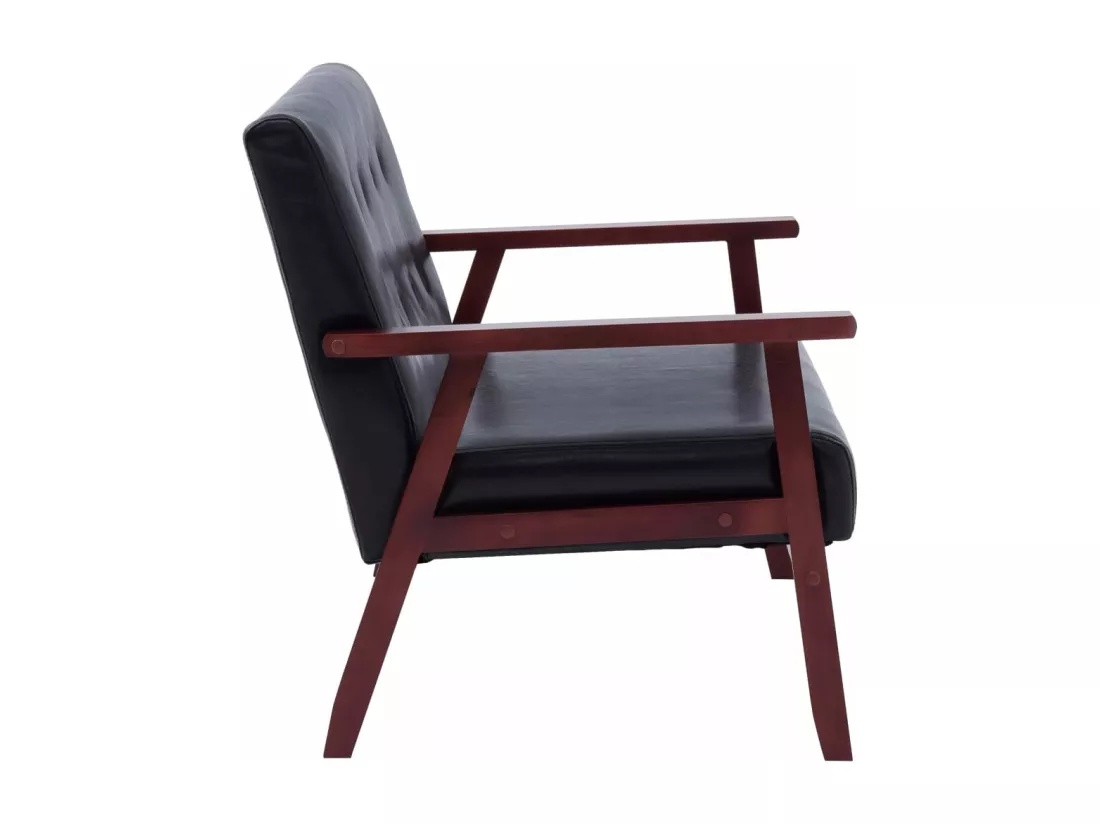 Canapé à 2 places Noir Similicuir