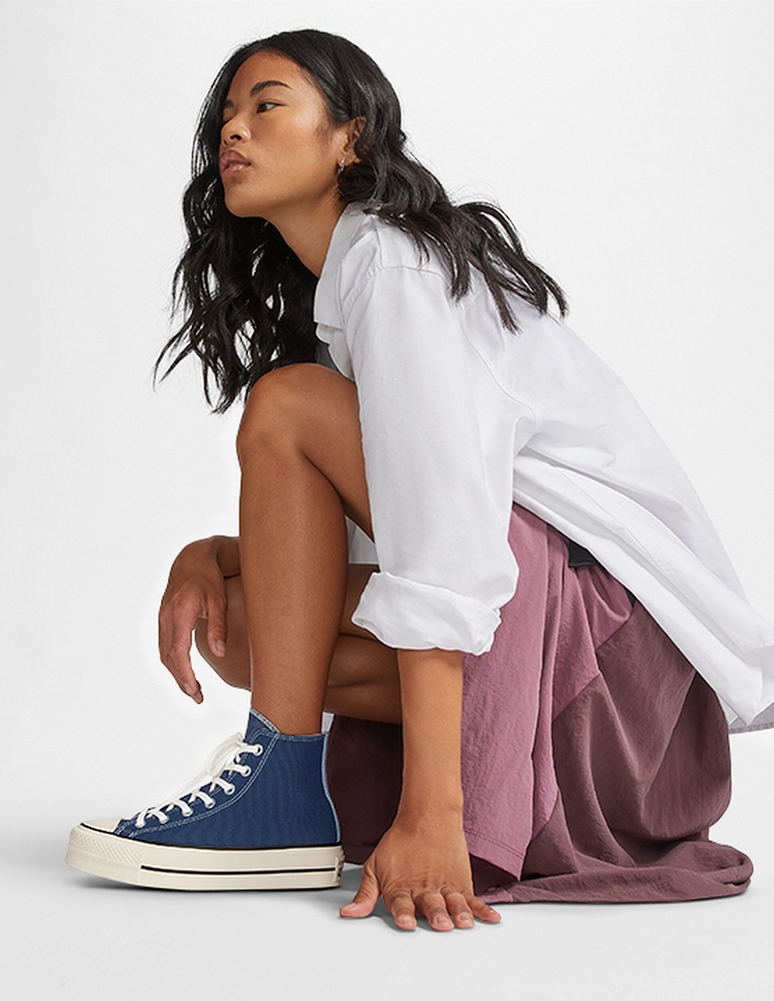 converse sneakers compensées montantes femme ctas lift hi bleu blanc rose