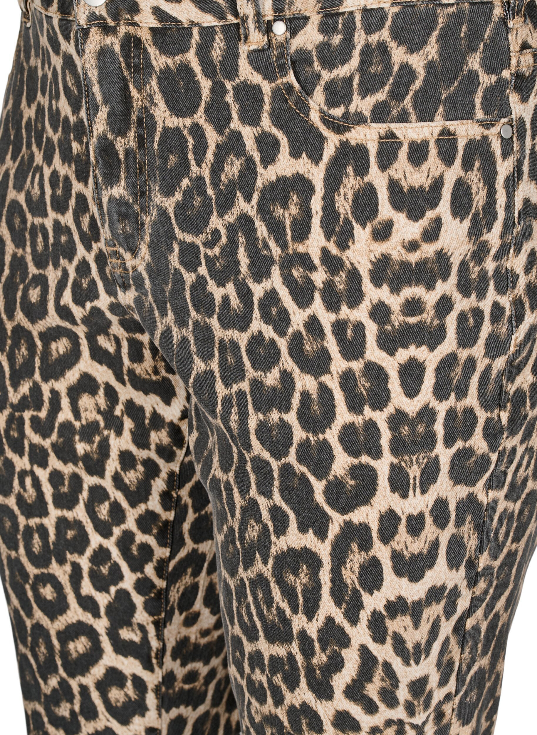 Emily jeans med leopardprint
