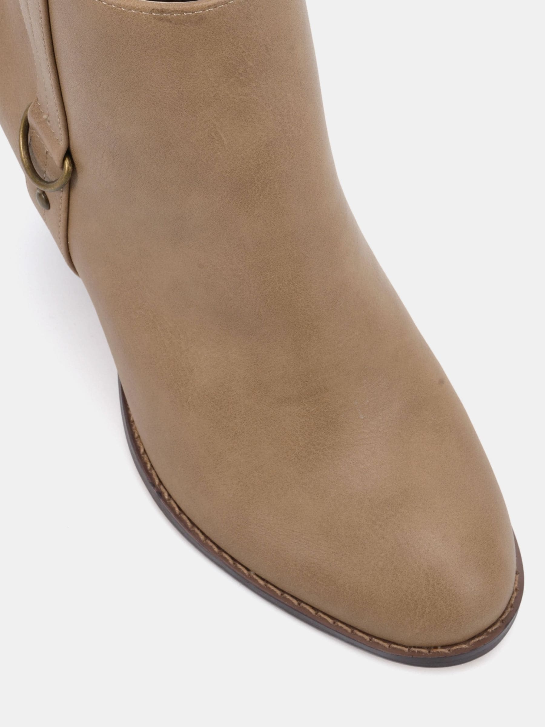Crème - Novo Wide Fit Juliette Hardware Heeled Ankle Boots