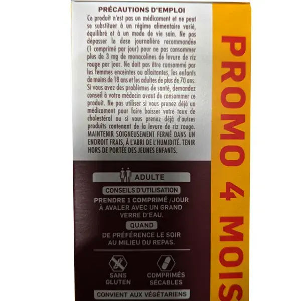 Pacote de arroz com fermento vermelho Santé Verte de 2 x 60 comprimidos
