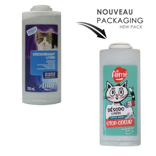 Aime désodorisant pour litiere marine 700ml - pour chat