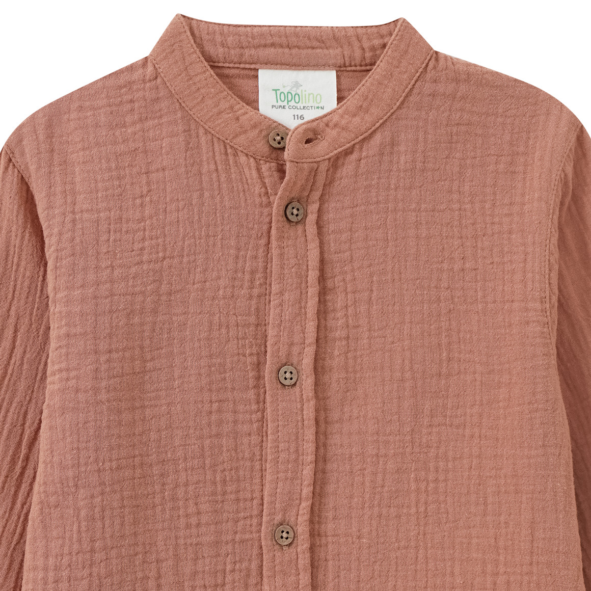 Topolino Pure Collection Jungen Musselin-Hemd mit Stehkragen terracotta