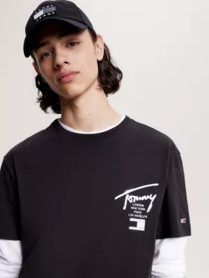 Camiseta clássica com logo nas costas