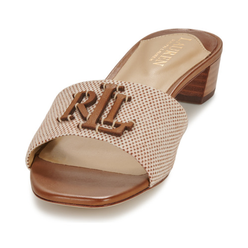 Lauren Ralph Lauren - FAY LOGO-SANDALS-FLAT SANDAL Cognac / Beige