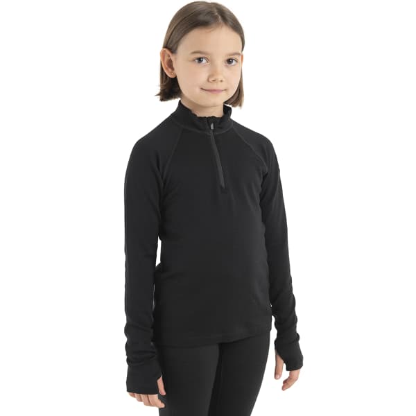 T-shirt thermique ICEBREAKER KIDS 260 TECH LS HALF ZIP BLACK