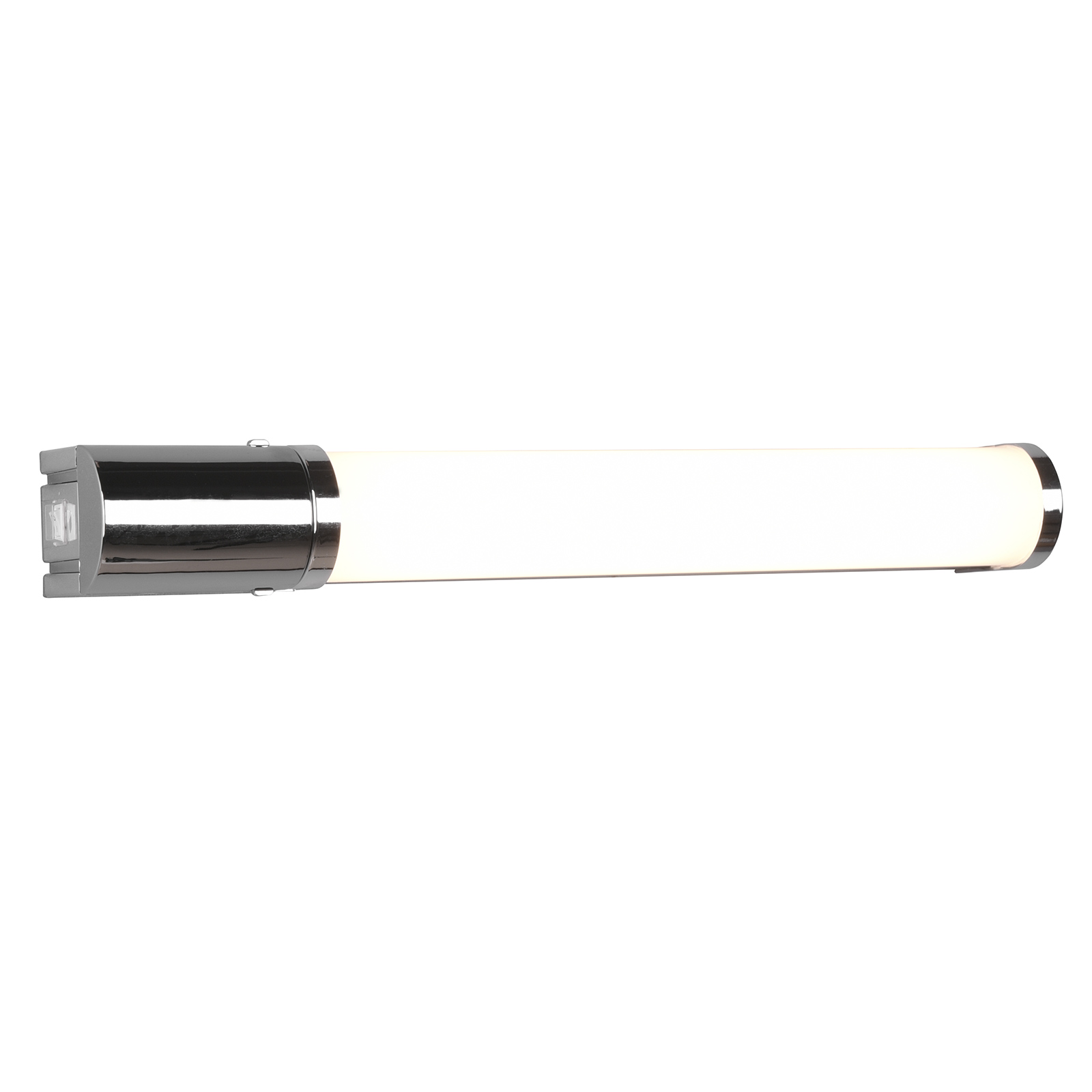 LED-Wandleuchte - weiß-chrom - mit Steckdose