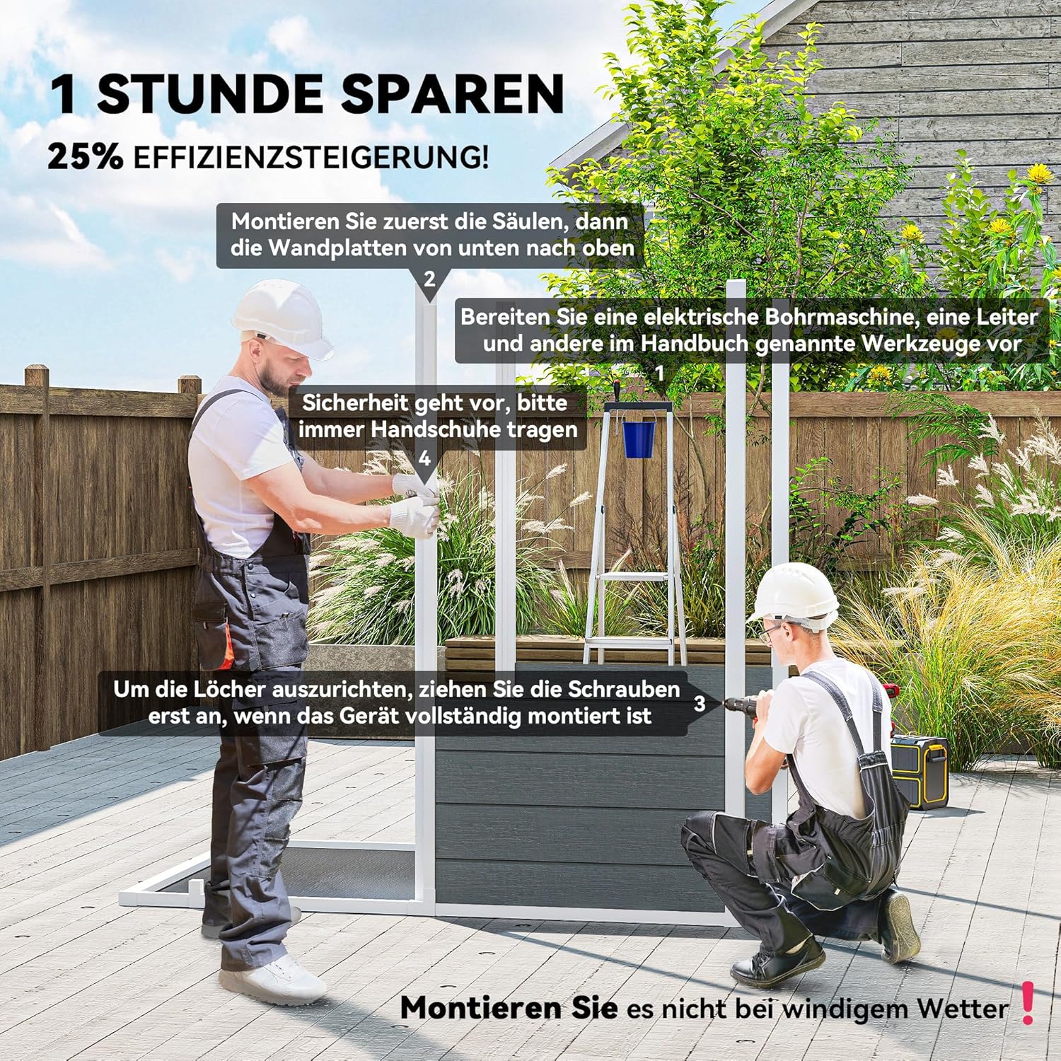 Outsunny Gerätehaus Kunststoff 2,1m² 186 x 130 x 199cm Geräteschuppen mit Satteldach Boden Fenster Abschließbarer Tür wetterfest Gartenhaus Outdoor Garten Schuppen für Hinterhof Grau