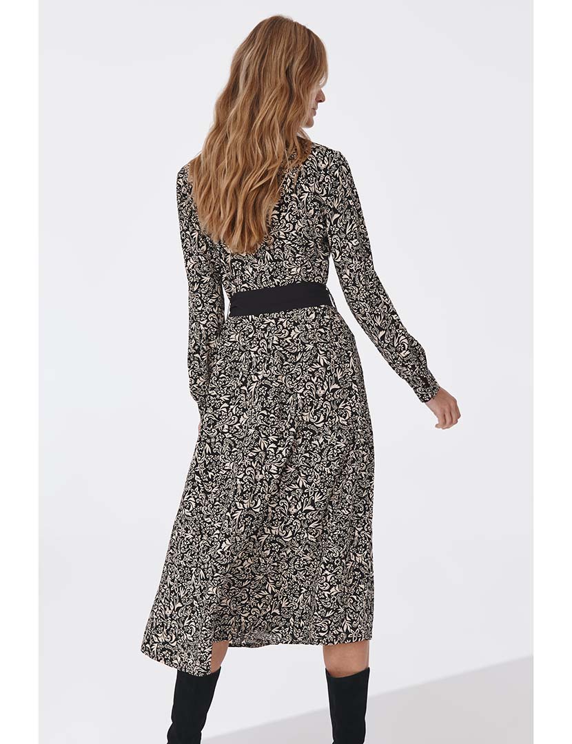 Black Flowing Midi Dress