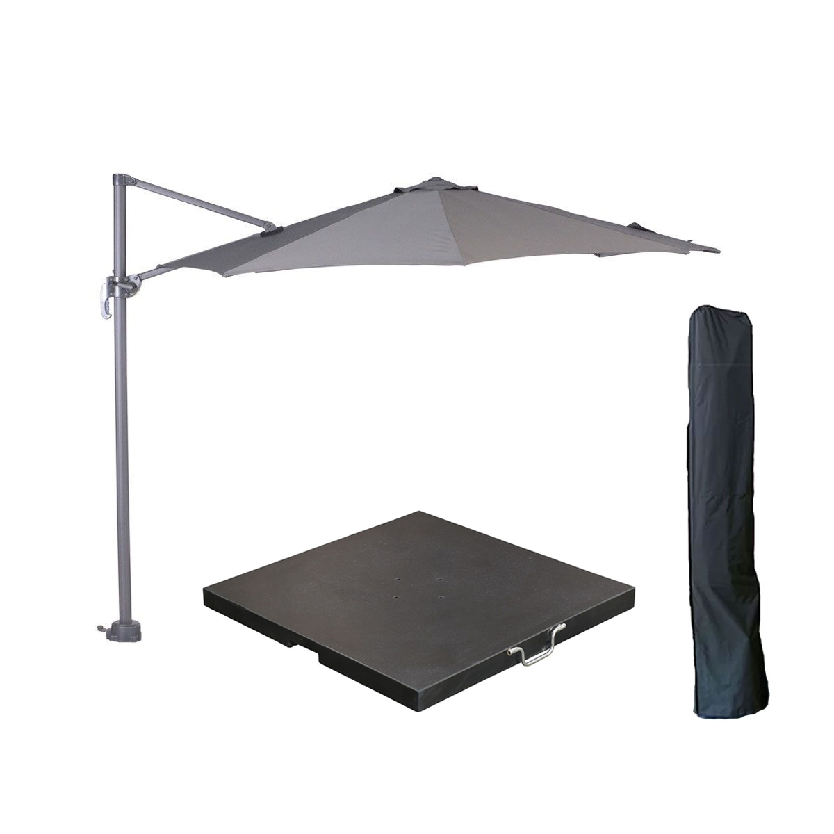 Garden Impressions Hawaii S ronde zweefparasolset - Light Grey
