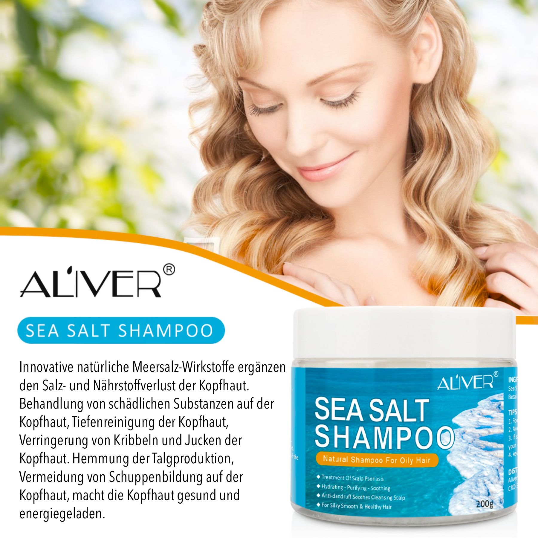 ALIVER Haarshampoo Totes Meer Salz