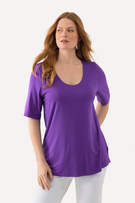 T-Shirt, vorne doppellagig, V-Ausschnitt, Halbarm