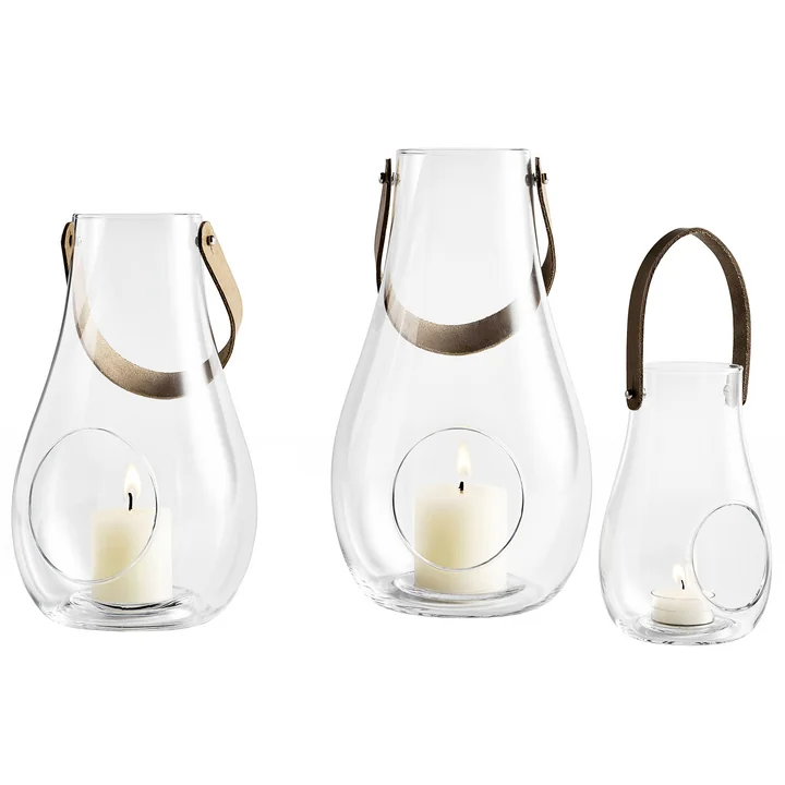 Holmegaard - Design with light Laterne (2er-Set) H 16 cm   25 cm, klar