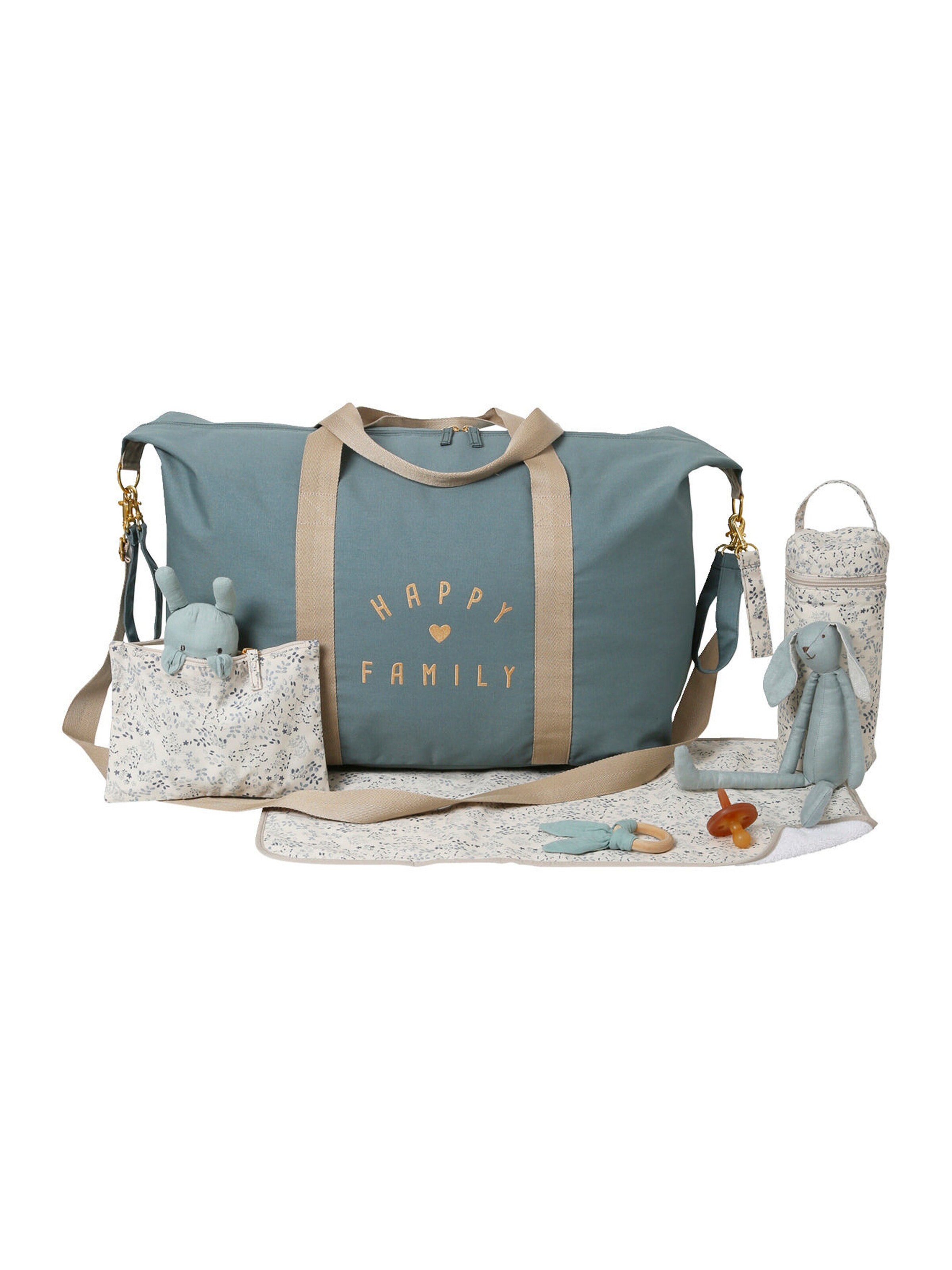 Vertbaudet Weekender Wickeltasche MALAGA aqua/happy family
