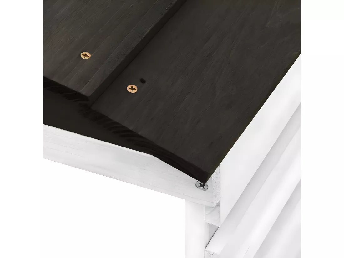 Prolenta Premium - Garage de tondeuse à gazon Noir et blanc 78x74x54 cm Sapin