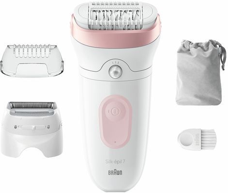 Braun Silk·épil 7 - Epilator - Wit/Flamingo - Draadloos - MicroGrip Technologie