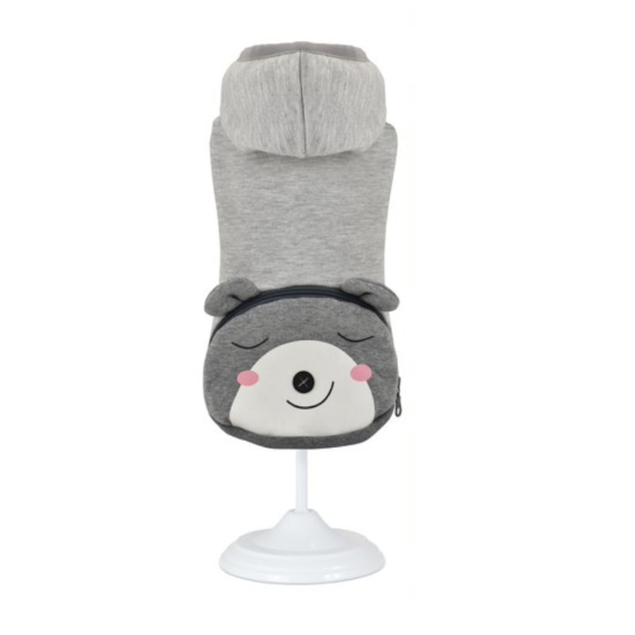 Moletom Nayeco com porta-bolsa em formato de ursinho de pelúcia para cães