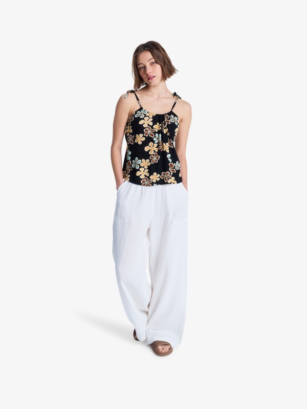 Wild Waves Crepe Top à bretelles Noir Femme