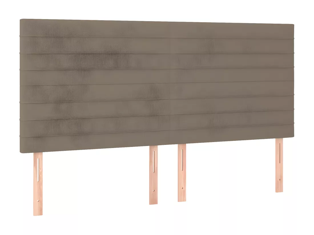 Sommier tapissier et matelas et LED Taupe 200x200 cm Tissu
