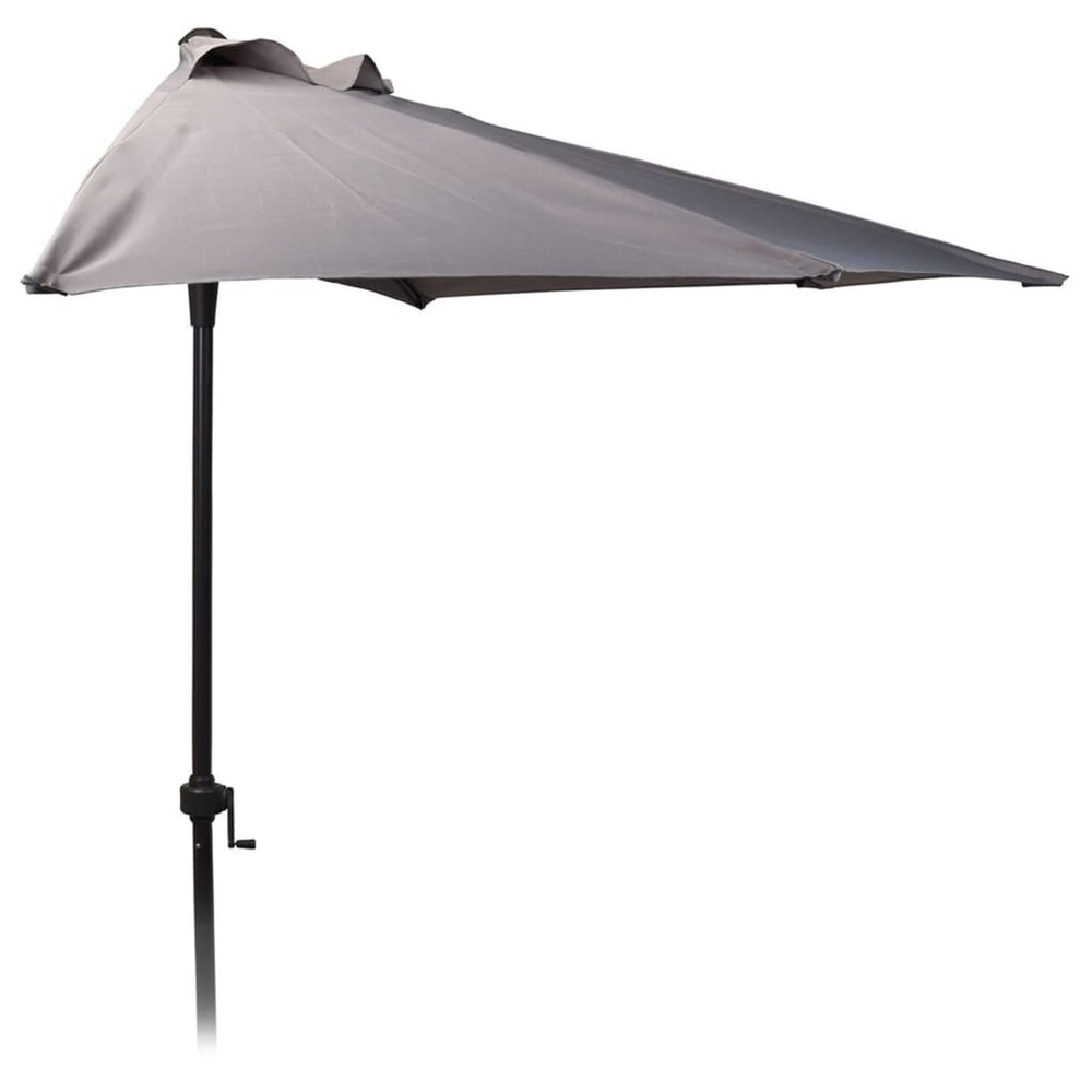 Parasol 250 cm demi-rond gris clair