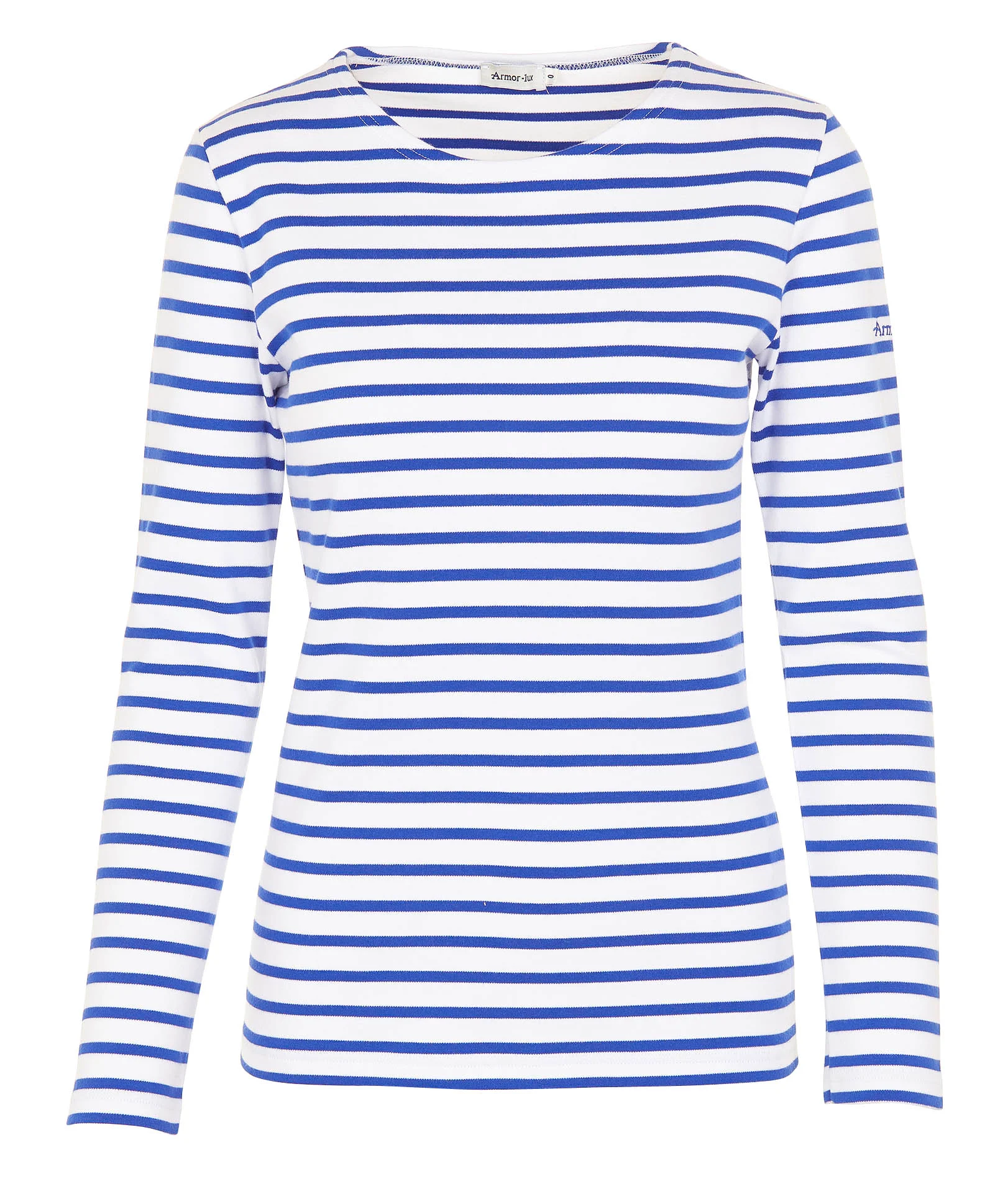 Marinière col rond en coton| Blanc