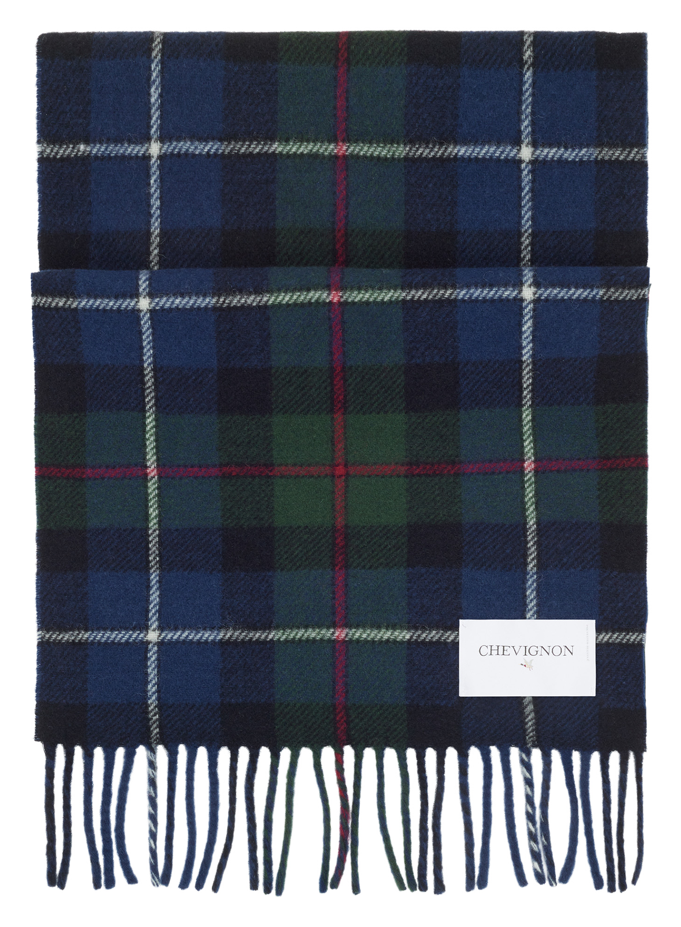 CHECKS - Echarpeà carreaux en laine | Bleu