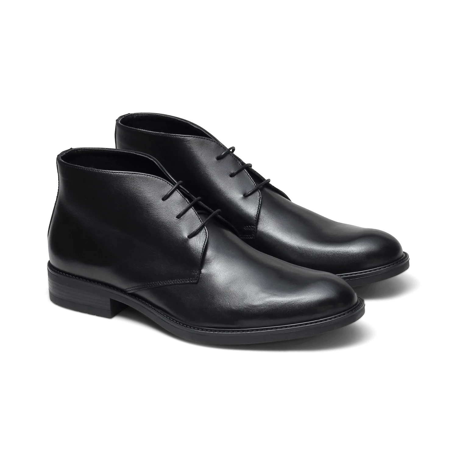 Clayton-Desert boots en cuir noir