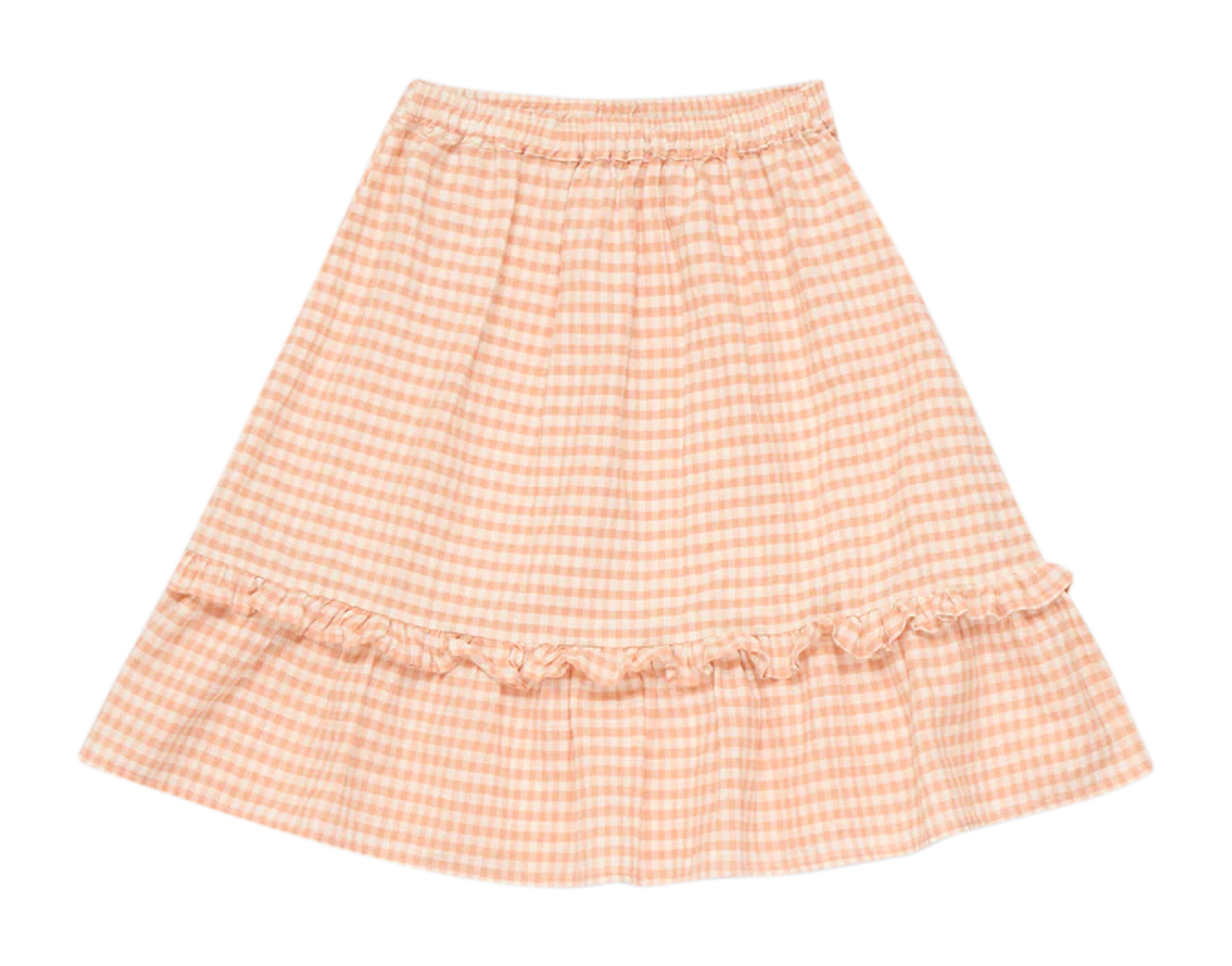 PETRA - Jupe midi évasée Vichy en coton biologique | Multicolore