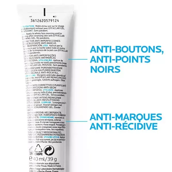 La Roche-Posay Effaclar Gel de Limpeza Facial Purificante Anti-Imperfeições 400ml e Tratamento Corretivo 30ml