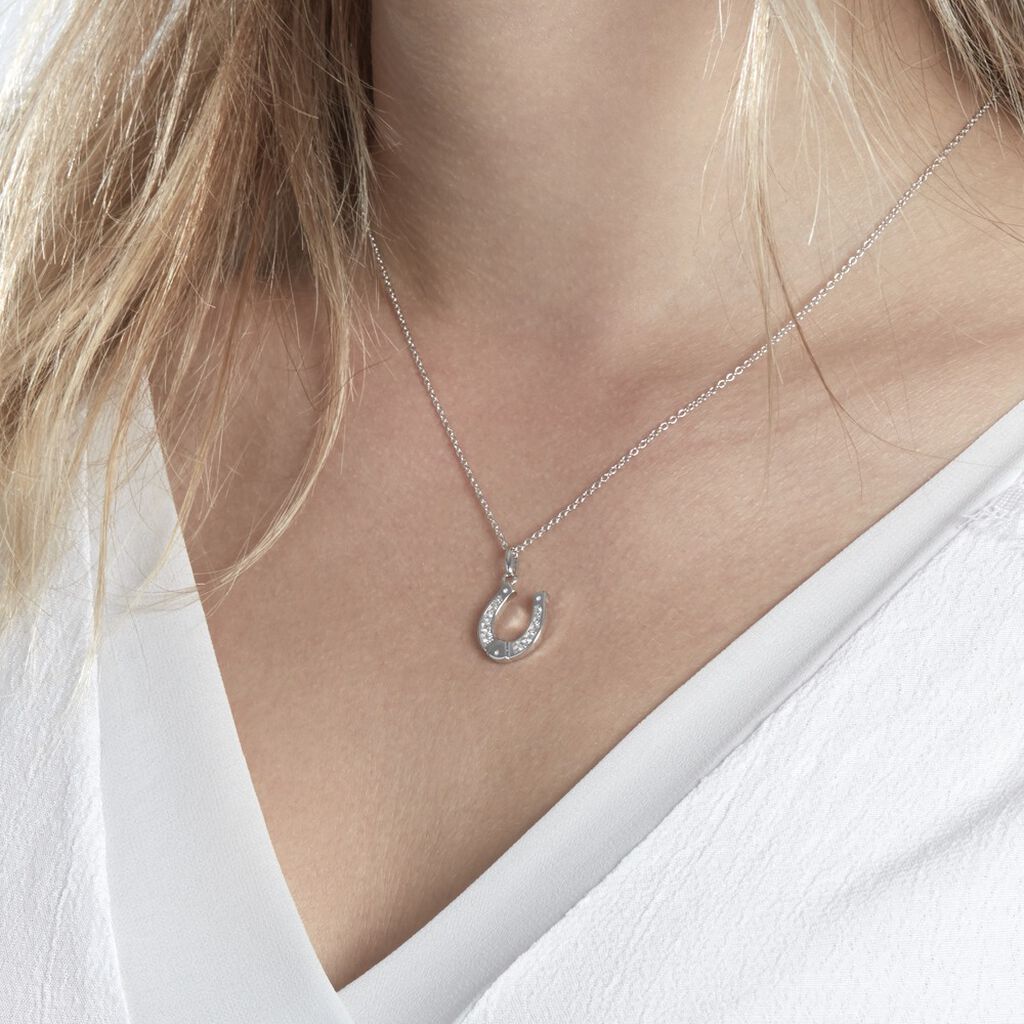 Collier Argent Blanc Centaures Oxyde De Zirconium