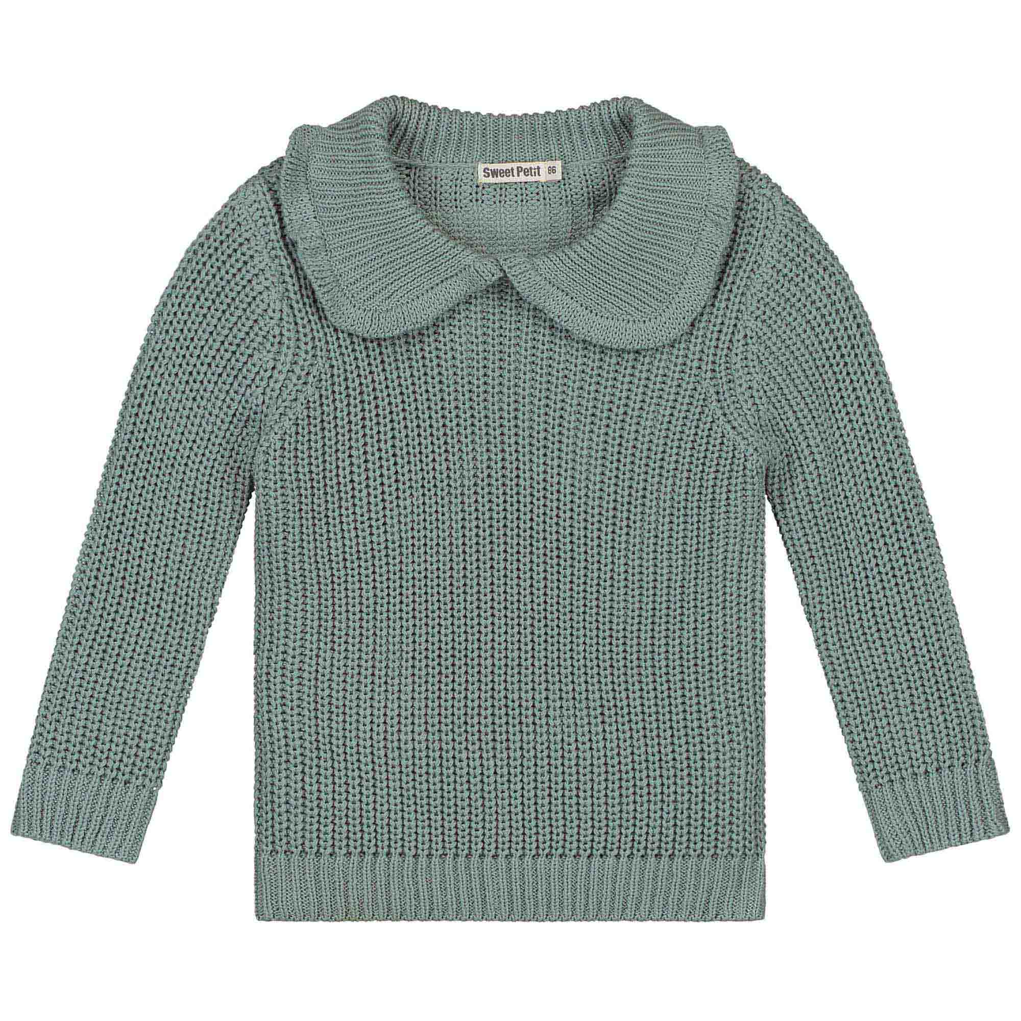 Sweet Petit baby trui Mona lange mouwen effen groen