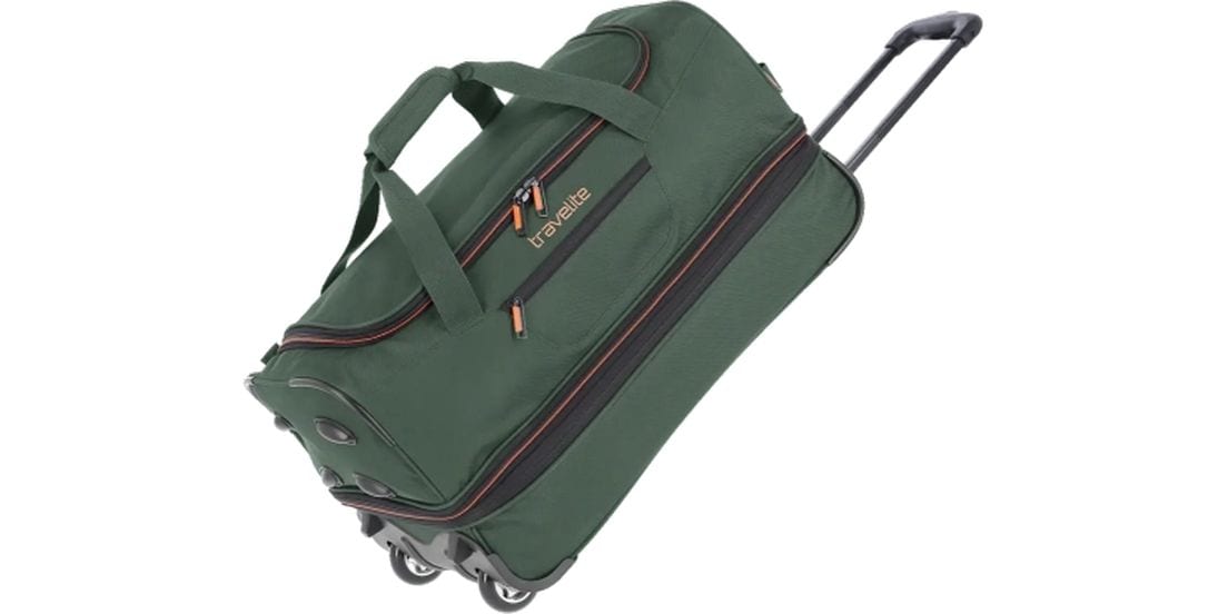 travelite Basics Trolley Reisetasche S erweiterbar, Dunkelg Reisekoffer