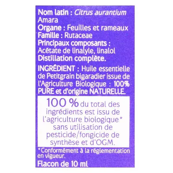 Óleo Essencial de Petitgrain Bigarade Orgânico Naturaactive 10ml