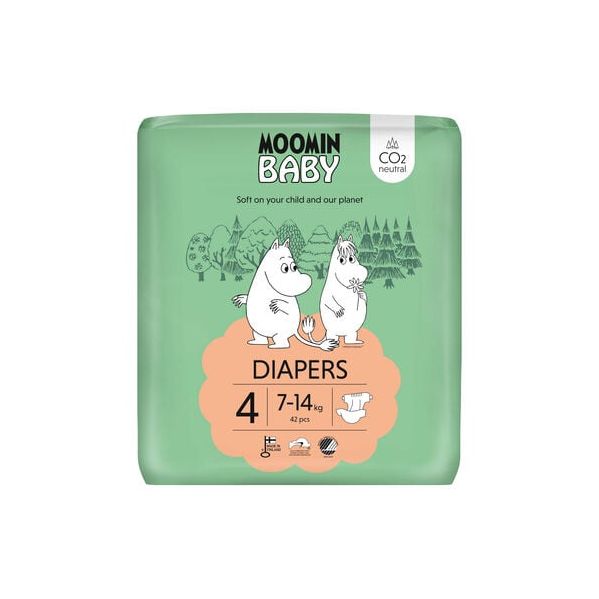 Fraldas Moomin Baby T4 (7-14Kg) 42 Unidades