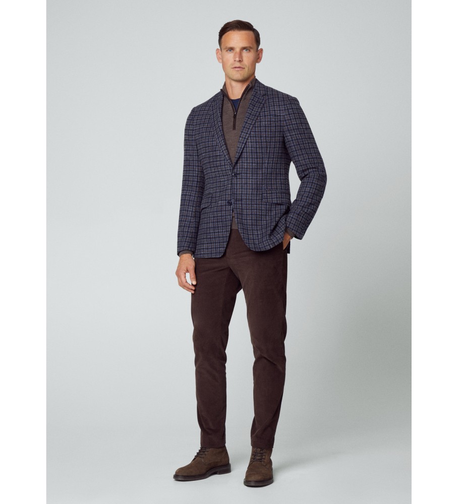 Hackett Americana Mini Check azul marinho