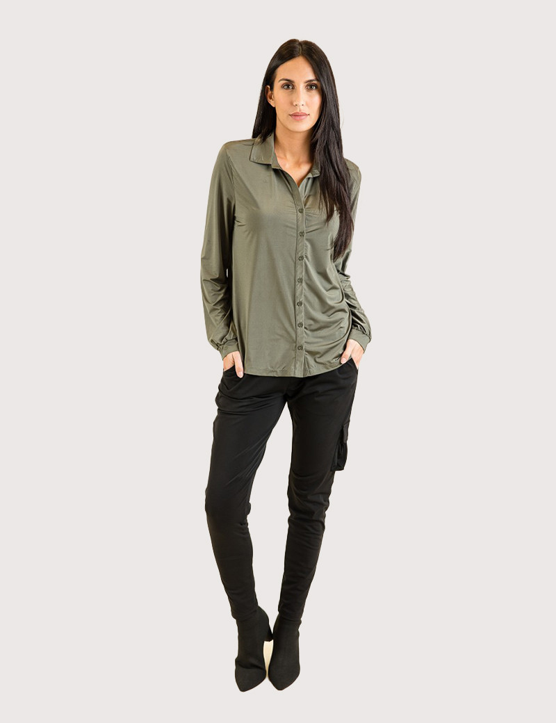 HBT TRANSVERSAL | ZELIE CHEMISE SILKY KAKI