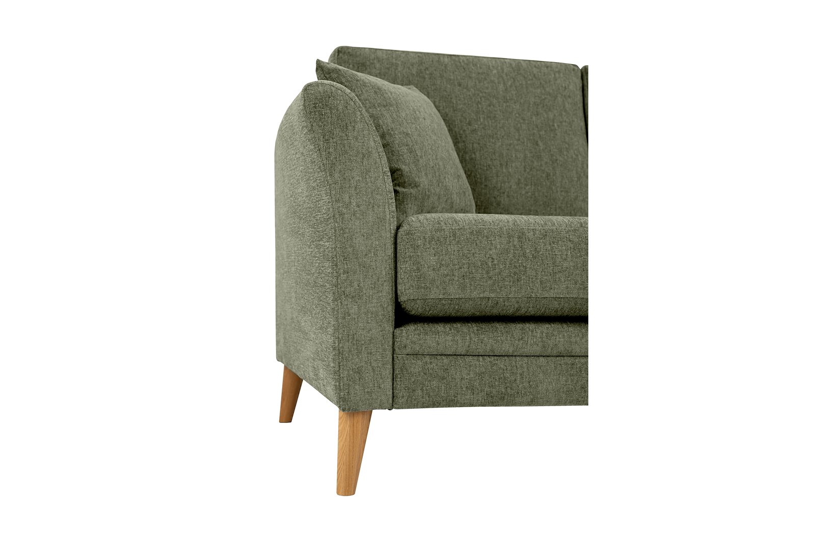Eden 3-seter sofa Tekstil Thor 17 Green med ben i eik natur (15137).