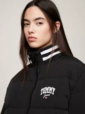 Jaqueta puffer universitária reciclada