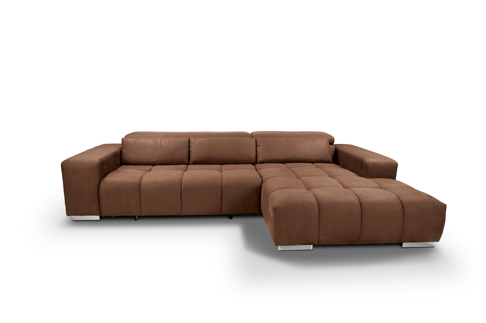Ecksofa - braun - Relaxfunktion - Recamiere rechts