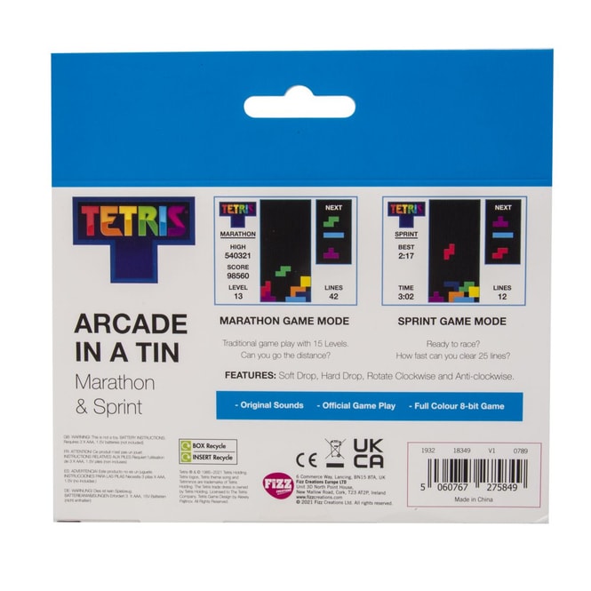 Tetris Spiel in der Metalldose